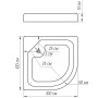 Душова кабіна з низьким піддоном Mixxus PLAIN SCT02-100x100x195-FB SATIN матове скло 4мм