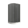 Душова кабіна з низьким піддоном Mixxus PLAIN SCT02-90x90x195-GR SATIN сіре тоноване скло 4мм