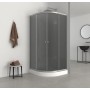 Душова кабіна з низьким піддоном Mixxus PLAIN SCT02-90x90x195-GR SATIN сіре тоноване скло 4мм