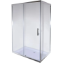 Душова кабіна без піддону Mixxus HARD SC01-120x80x185-TR CHROME прозоре скло 5мм