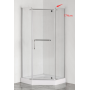 Душова кабіна без піддону Mixxus LINES SC01-90x90x185-TR CHROME прозоре скло 6мм
