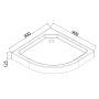 Душовий піддон з сифоном Mixxus PLAIN ST01-90x90x13 діаметр зливу 52 мм