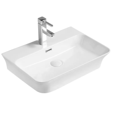 Раковина накладна керамічна Mixxus Premium BEVEL-0202 з переливом 560×415×125 мм, білий