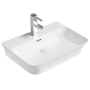 Раковина накладна керамічна Mixxus Premium BEVEL-0202 з переливом 560×415×125 мм, білий