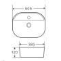 Раковина накладна керамічна Mixxus Premium ELLIPSE-0201 505×385×120 мм, білий