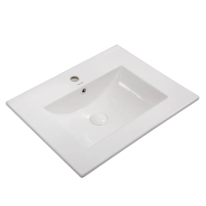 Раковина меблева Mixxus Premium CUBIC-1501 610×460×170 мм з отвором під змішувач і переливом, білий