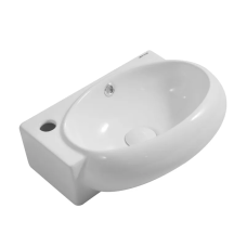 Раковина підвісна Mixxus Premium DIVERSE-1201-R 400×215×140 мм з отвором під змішувач і переливом, білий