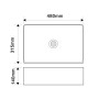Раковина накладна Mixxus Premium QUADRO-0208, мармурова 480×315×140 мм з переливом