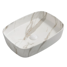 Раковина накладна Mixxus Premium BEVEL-0102, мармурова 495×370×135 мм