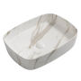 Раковина накладна Mixxus Premium BEVEL-0102, мармурова 495×370×135 мм