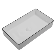Раковина накладна Mixxus Premium QUADRO-0107, з чорним кантом 600×340×110 мм