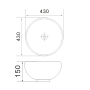 Раковина накладна Mixxus Premium ELLIPSE-0205 430×430×150 мм з переливом, білий