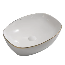 Раковина накладна Mixxus Premium DIVERSE-0109, з золотим кантом 500×380×140 мм