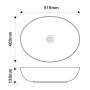 Раковина накладна Mixxus Premium ELLIPSE-0102 515×400×130 мм, білий