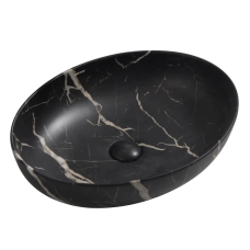 Раковина накладна Mixxus Premium ELLIPSE-0102, мармурова 515×400×130 мм