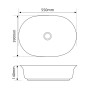 Раковина накладна Mixxus Premium ELLIPSE-0103 550×390×140 мм, білий
