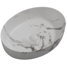 Раковина накладна Mixxus Premium ELLIPSE-0104, мармурова 550×415×140 мм