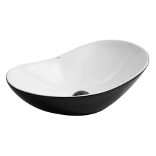 Раковина накладна Mixxus Premium WAVE-0105, біло-чорна 620×360×160 мм