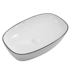 Раковина накладна Mixxus Premium DIVERSE-0111, з чорним кантом 600×380×140 мм