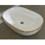 Раковина накладна Mixxus Premium ELLIPSE-0105, з золотим кантом 600×400×150 мм