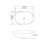 Раковина врізна під стільницю Mixxus Premium ELLIPSE-1701 570×385×205 мм з переливом, білий
