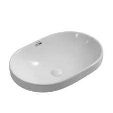 Раковина врізна у стільницю Mixxus Premium ELLIPSE-1601 600×400×190 мм з переливом, білий