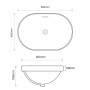 Раковина врізна у стільницю Mixxus Premium ELLIPSE-1601 600×400×190 мм з переливом, білий