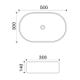 Раковина накладна Mixxus Premium ELLIPSE-0109, графіт 500×300×140 мм