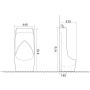 Пісуар підлоговий Mixxus Premium BEVEL-0902 440×320×970 мм з краном для пісуара, білий