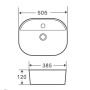 Раковина накладна Mixxus Premium ELLIPSE-0203 510×375×120 мм з отвором під змішувач, білий