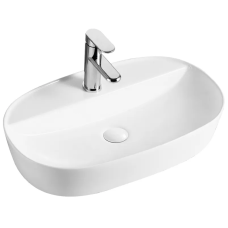 Раковина накладна Mixxus Premium ELLIPSE-0204 600×380×115 мм з отвором під змішувач, білий
