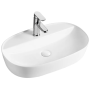 Раковина накладна Mixxus Premium ELLIPSE-0204 600×380×115 мм з отвором під змішувач, білий