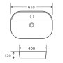 Раковина накладна Mixxus Premium ELLIPSE-0204 600×380×115 мм з отвором під змішувач, білий